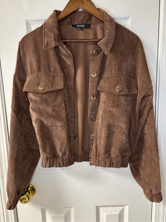 mine Jackets & Blazers - MINE Brown Corduroy Button-Front Jacket